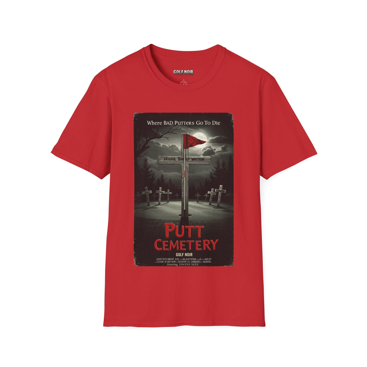 PUTT CEMETARY T-Shirt - Starring VINCENT SLICE - Golf Noir Signature Apparel