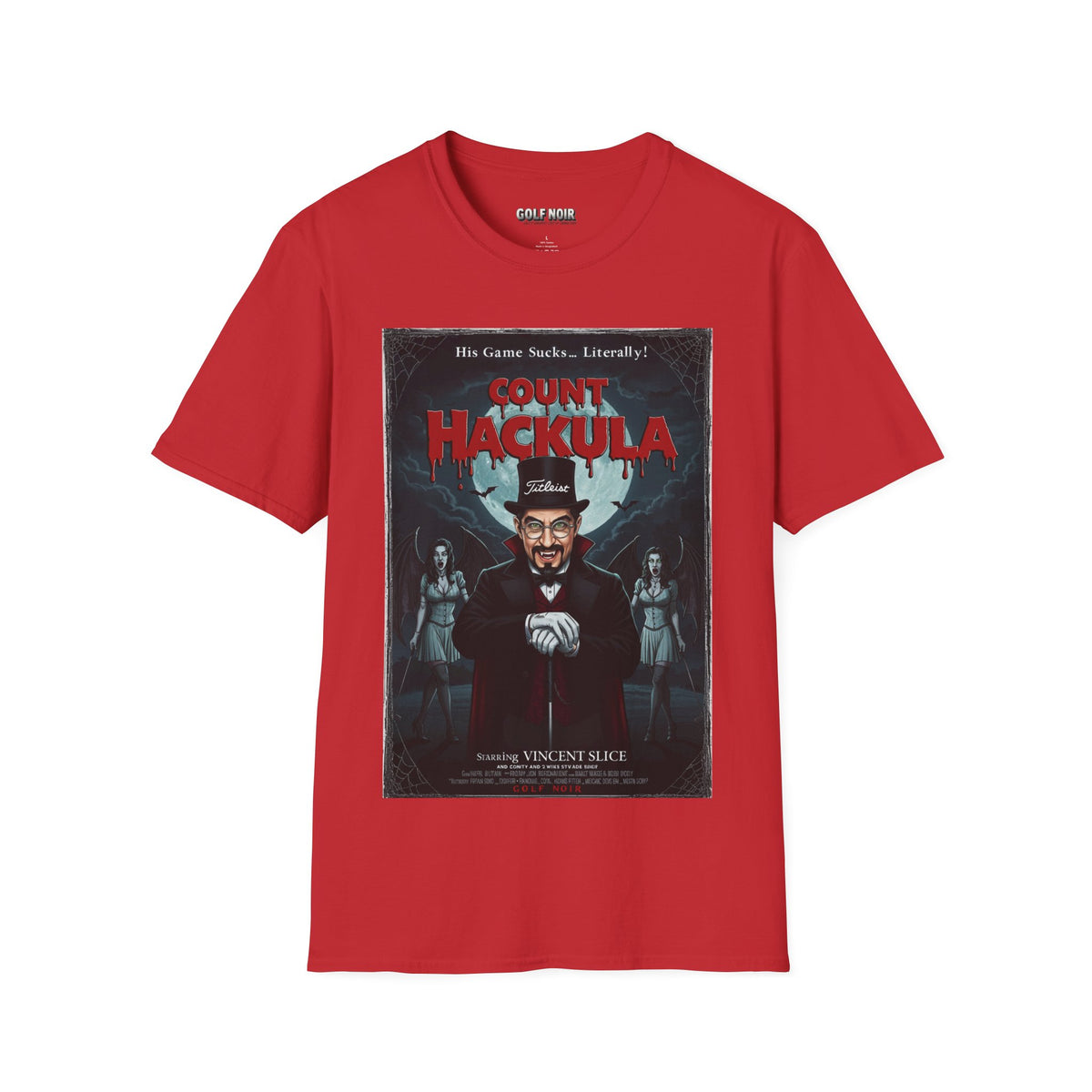 COUNT HACKULA T-Shirt - Starring VINCENT SLICE- Golf Noir Signature Apparel