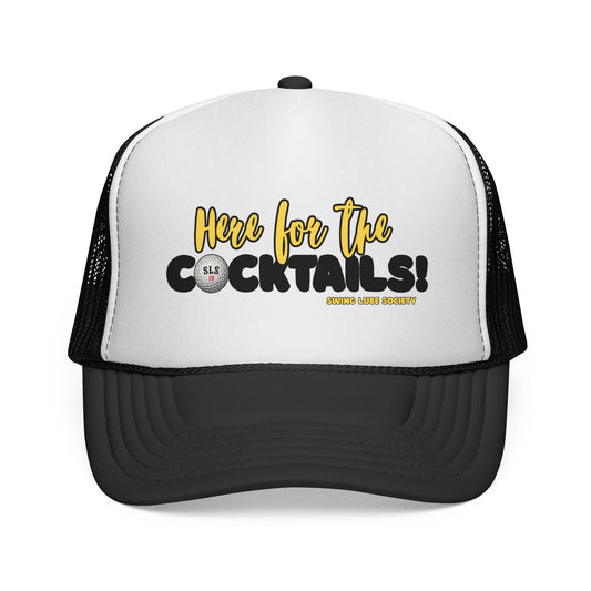 "Here for the Cocktails!" Trucker Cap - Swing Lube Society Headwear