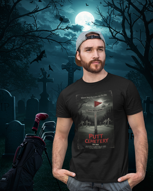 PUTT CEMETARY T-Shirt - Starring VINCENT SLICE - Golf Noir Signature Apparel