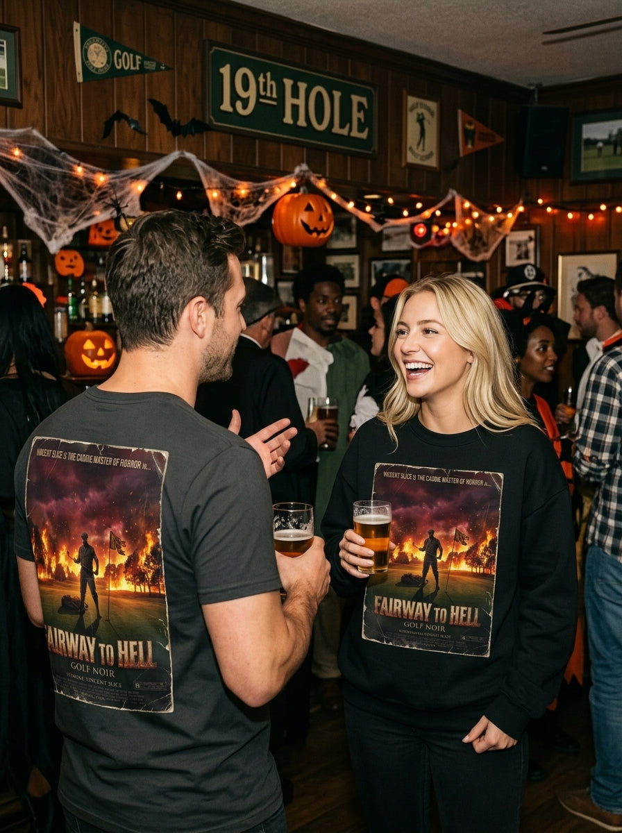 Fairway to Hell Crewneck Sweatshirt – Starring Vincent Slice of GOLF NOIR