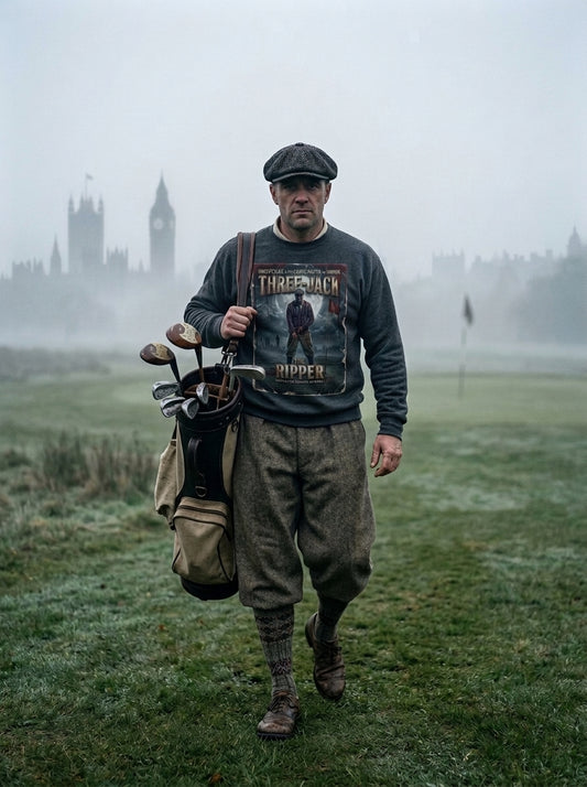 Three-Jack The Ripper Crewneck Sweatshirt - Starring Vincent Slice of GOLF NOIR apparel