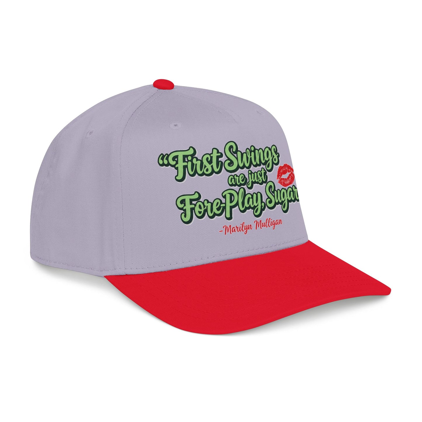 "First Swings are just Fore Play, Sugar!" Baseball Cap - Golf Noir Marilyn Mulligan Statement Headwear