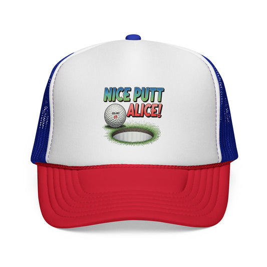 Nice Putt Alice! Golf Trucker Cap — XXX-OUT Designs Headwear