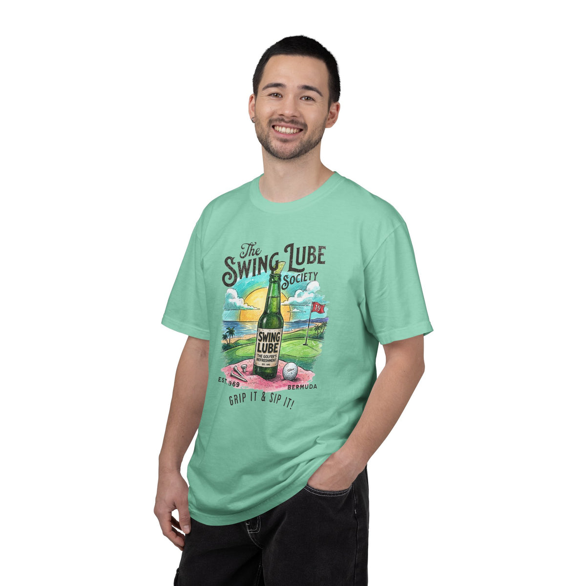 Grip It & Sip It T-Shirt 1 — Swing Lube Society Signature Apparel