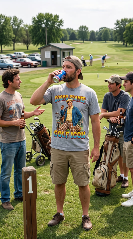 Cosmo Kramer Golf Icon Tee — The Shag Bag Apparel
