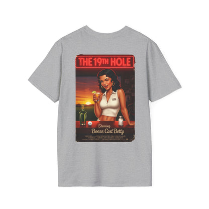 THE 19TH HOLE T-Shirt - Starring BOOZE CART BETTY - Golf Noir Signature Apparel