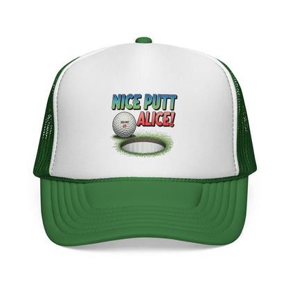 Nice Putt Alice! Golf Trucker Cap — XXX-OUT Designs Headwear