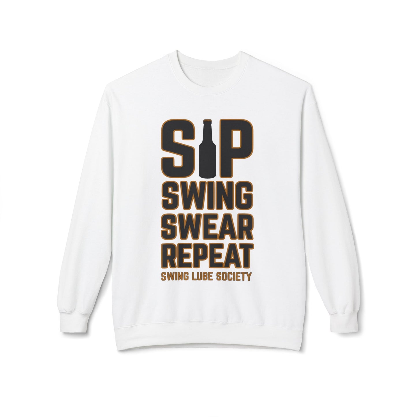 Sip Swing Swear Repeat Crewneck Sweatshirt - Swing Lube Society Signature Apparel