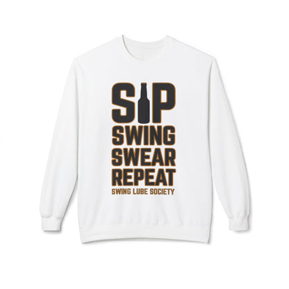 Sip Swing Swear Repeat Crewneck Sweatshirt - Swing Lube Society Signature Apparel