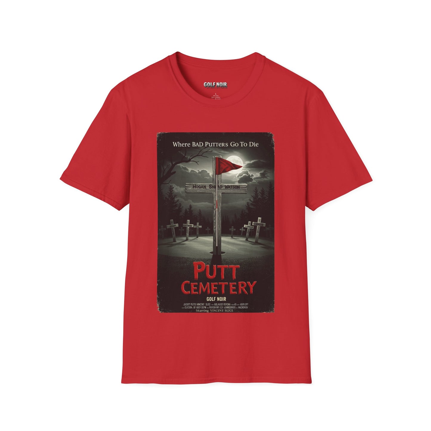 PUTT CEMETARY T-Shirt - Starring VINCENT SLICE - Golf Noir Signature Apparel