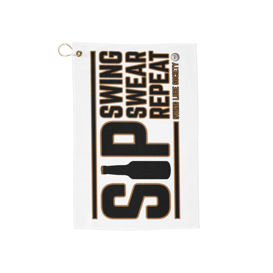 "Sip Swing Swear Repeat" Swing Lube Society Trademark Towel