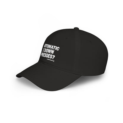 Automatic 2 Down Presses? Low Profile Golf Hat — Tee Box Trash Talk Signature Headwear