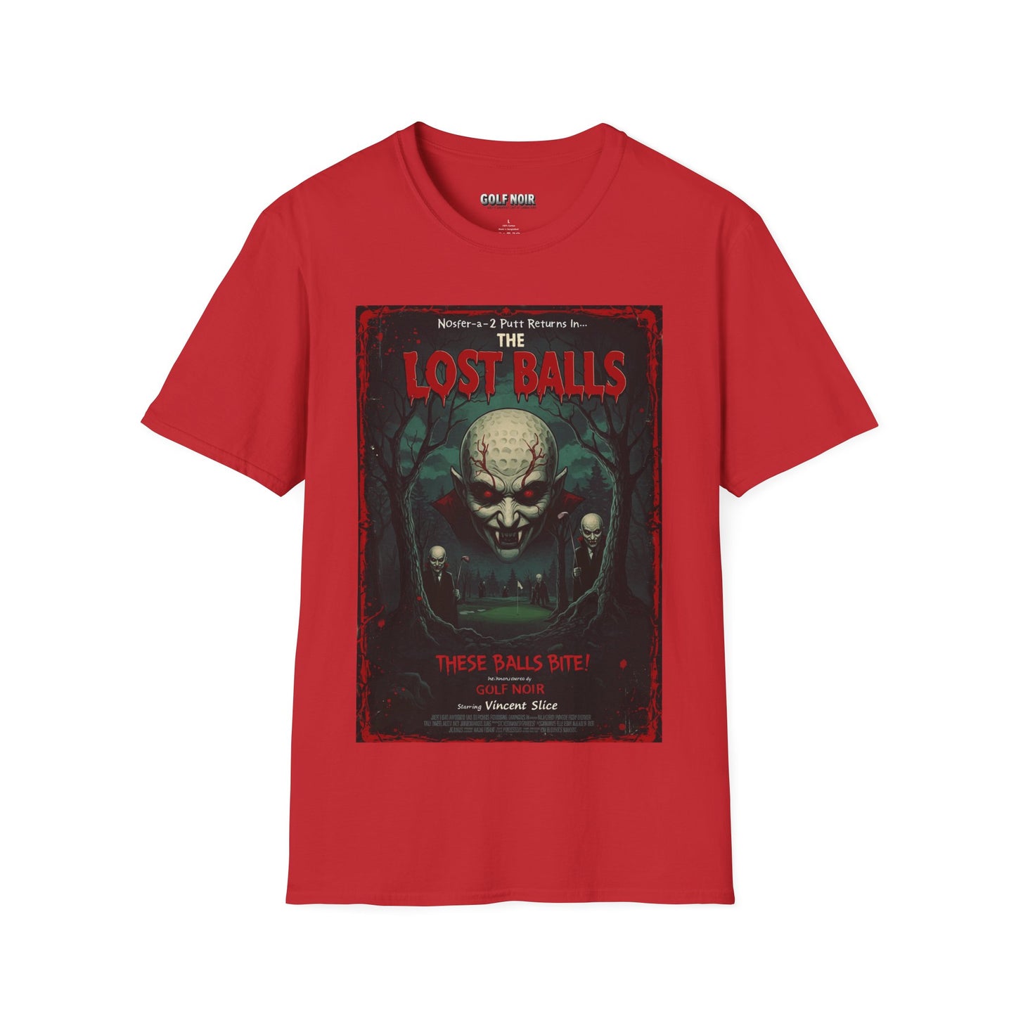 THE LOST BALLS T-Shirt - Starring VINCENT SLICE- Golf Noir Signature Apparel