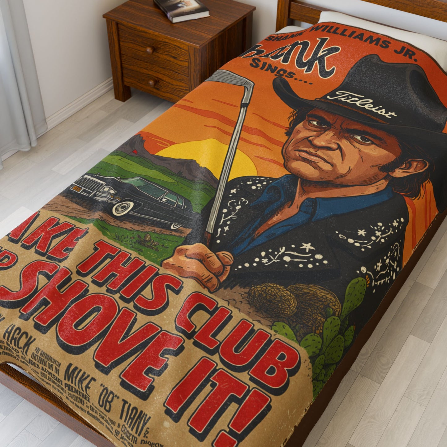 SHANK WILLIAMS JR. Plush Throw Blanket - TAKE THIS CLUB AND SHOVE IT! - Accessoriess