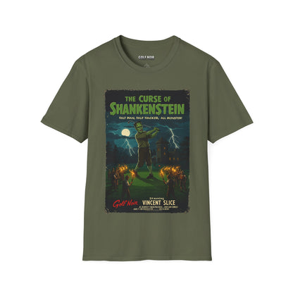 THE CURSE OF SHANKENSTEIN T-Shirt - Starring VINCENT SLICE - Golf Noir Signature Apparel