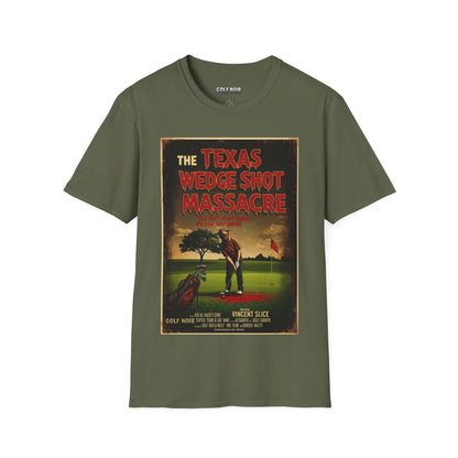 THE TEXAS WEDGE SHOT MASSACRE T-Shirt - Starring VINCENT SLICE- Golf Noir Signature Apparel