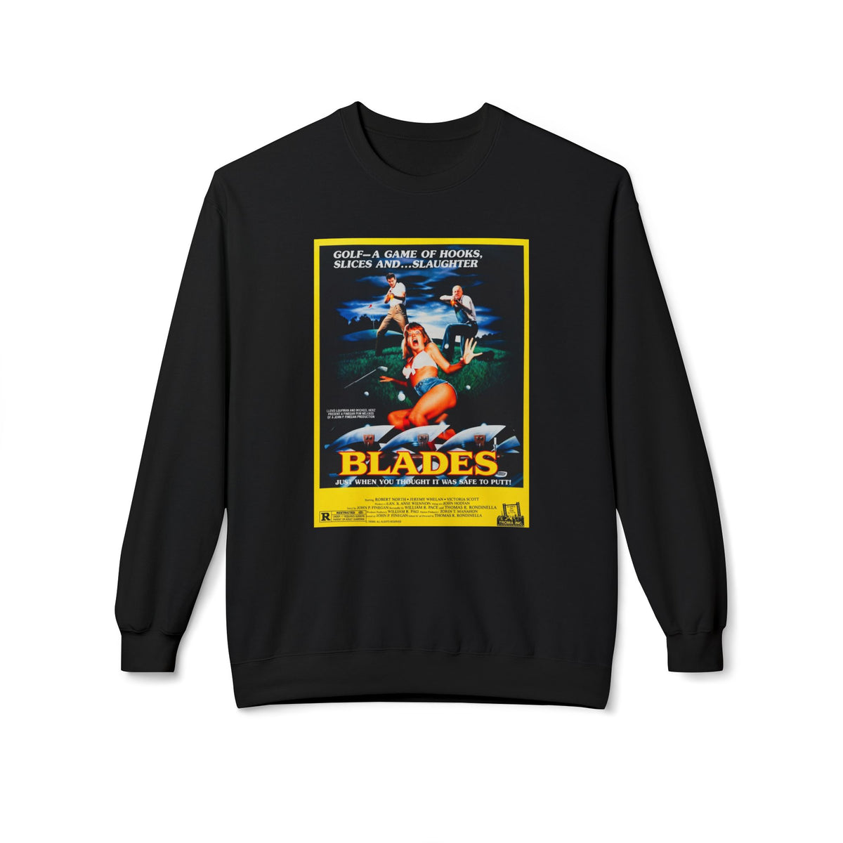 Vintage 'Blades' Movie Poster Sweatshirt — Golf Noir Apparel