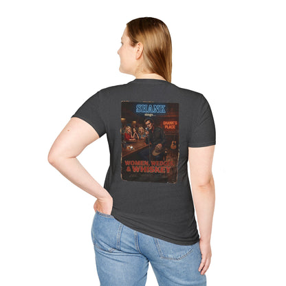WOMEN, WEDGES, & WHISKEY GOLF NOIR T-Shirt - Starring SHANK WILLIAMS