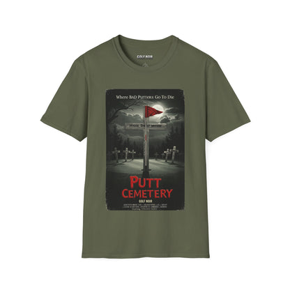 PUTT CEMETARY T-Shirt - Starring VINCENT SLICE - Golf Noir Signature Apparel