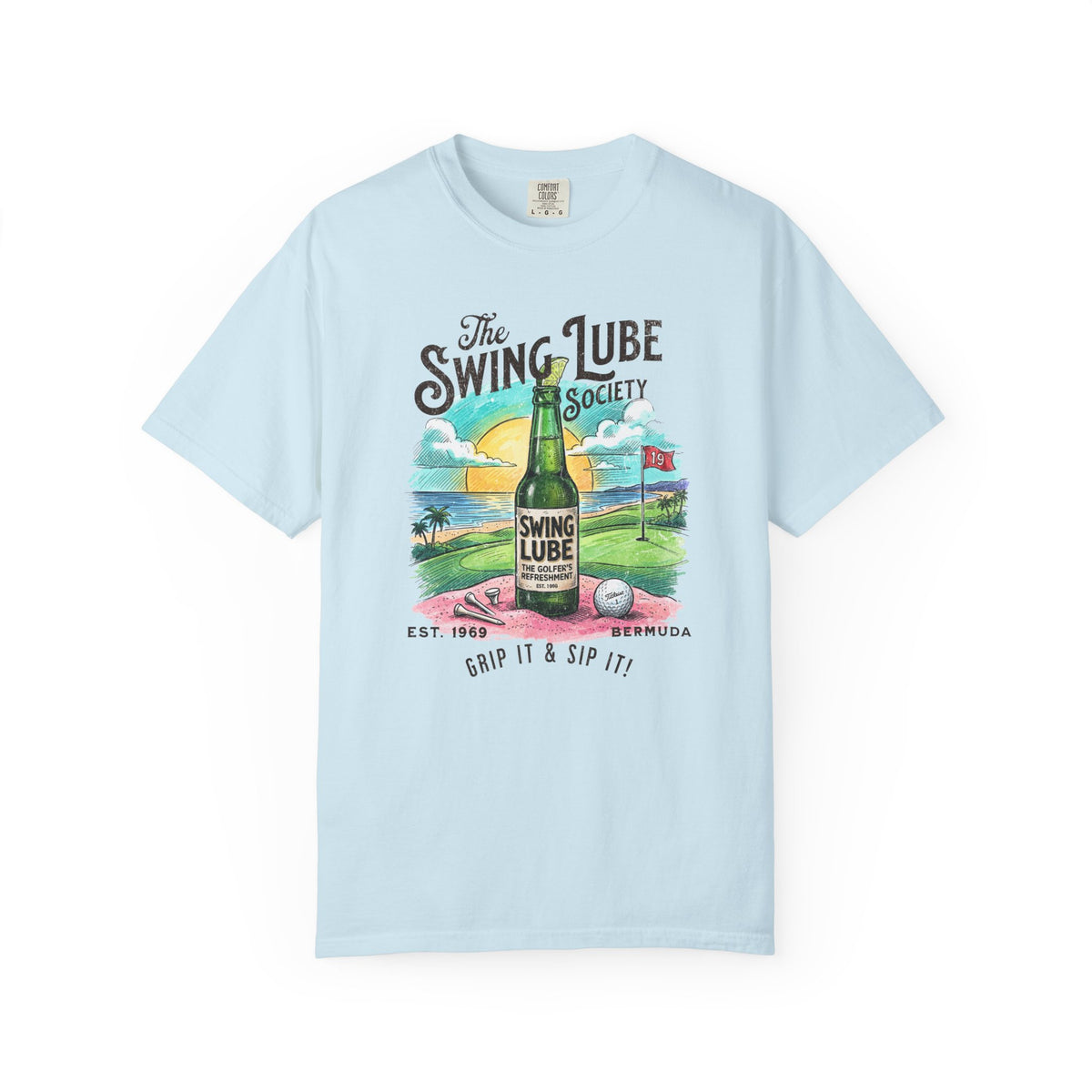 Grip It & Sip It T-Shirt 1 — Swing Lube Society Signature Apparel