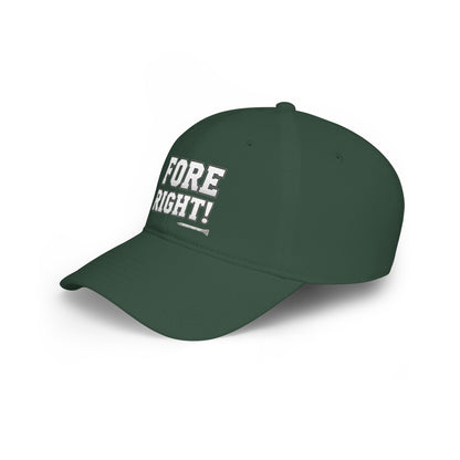 "Fore Right!" Low Profile Golf Hat - Tee Box Trash Talk Signature Headwear