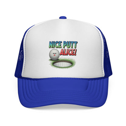 Nice Putt Alice! Golf Trucker Cap — XXX-OUT Designs Headwear