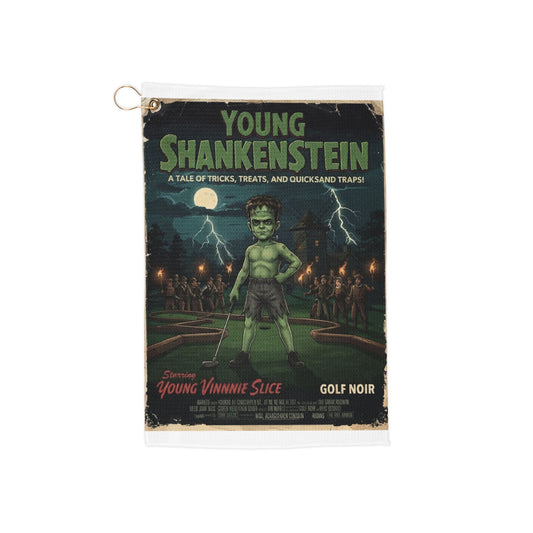 Young Shankenstein Golf Towel — Golf Noir Vintage Horror Movie Poster Design
