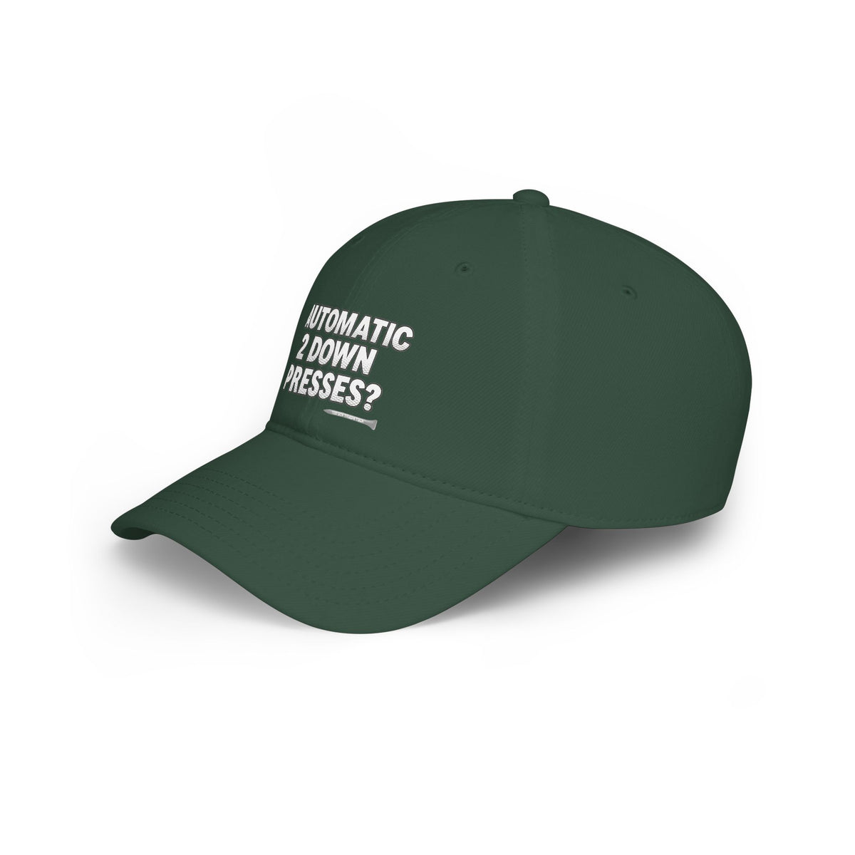 Automatic 2 Down Presses? Low Profile Golf Hat — Tee Box Trash Talk Signature Headwear