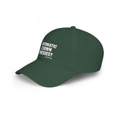 Automatic 2 Down Presses? Low Profile Golf Hat — Tee Box Trash Talk Signature Headwear