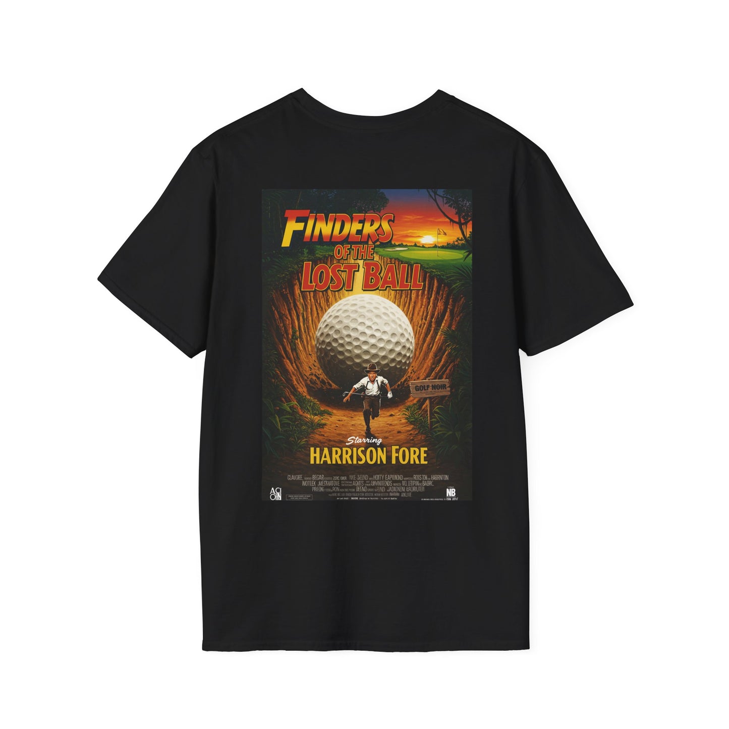FINDERS OF THE LOST BALL T-Shirt - Starring HARRISON FORE- Golf Noir Signature Apparel
