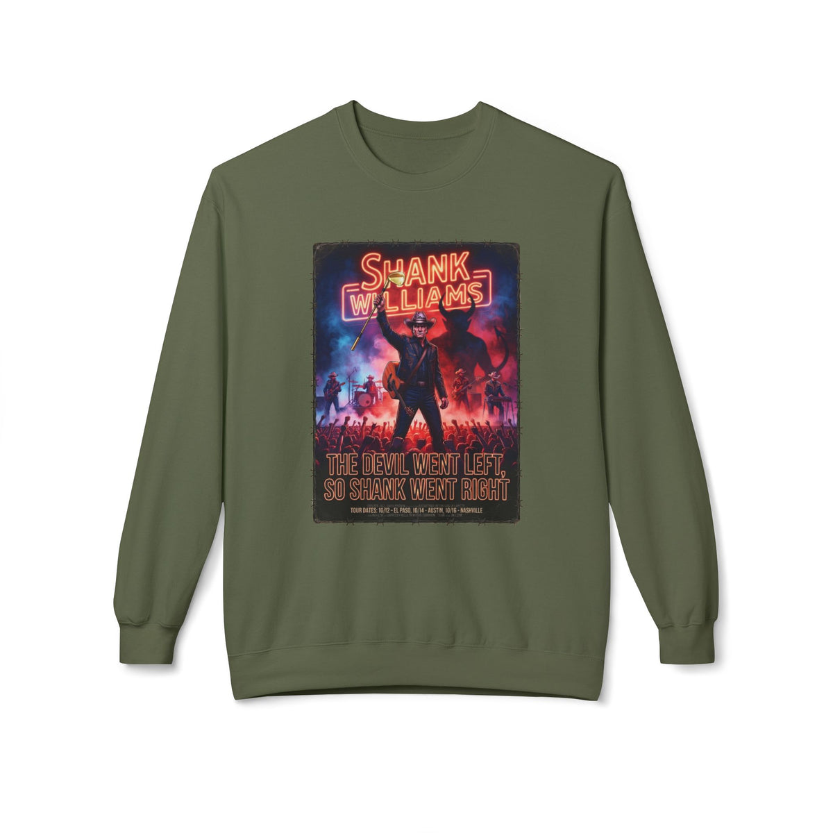 The Devil Went Left Golf Noir Sweatshirt - Shank Williams Apparel