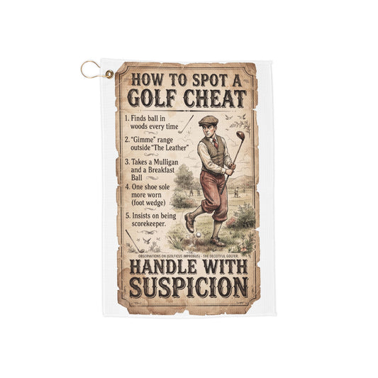 "How to Spot a Golf Cheat" Golf Towel - The Shag Bag Towel