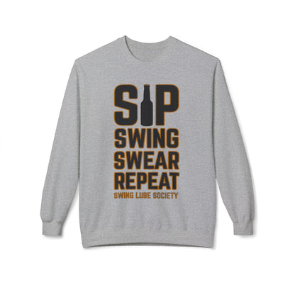 Sip Swing Swear Repeat Crewneck Sweatshirt - Swing Lube Society Signature Apparel