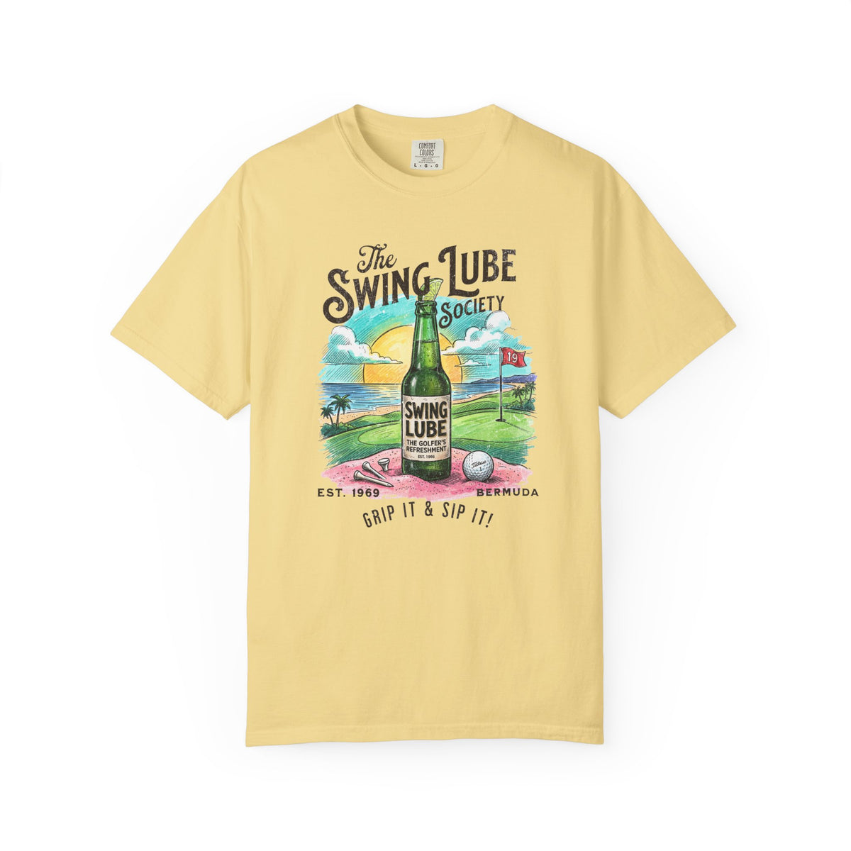 Grip It & Sip It T-Shirt 1 — Swing Lube Society Signature Apparel