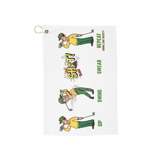 Sip Swing Swear Repeat Golf Towel - Swing Lube Society Trademark Towel