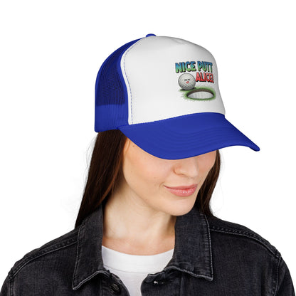 Nice Putt Alice! Golf Trucker Cap — XXX-OUT Designs Headwear