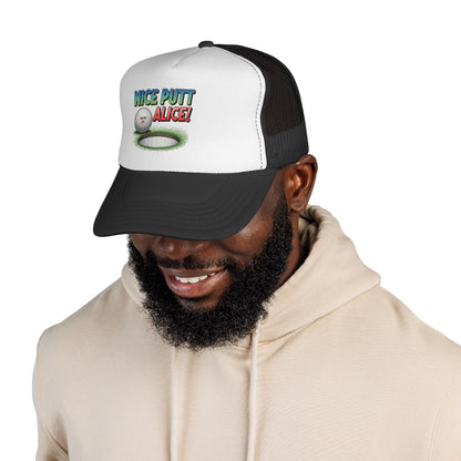 Nice Putt Alice! Golf Trucker Cap — XXX-OUT Designs Headwear