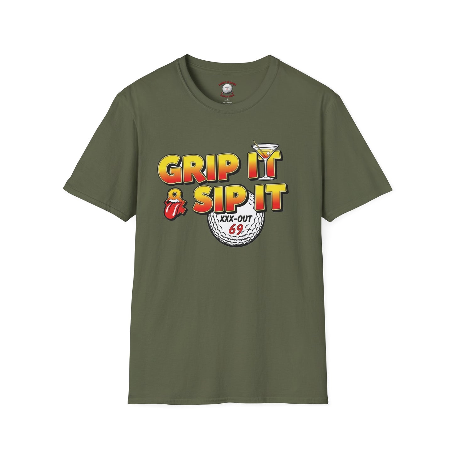 Grip It & Sip It T-Shirt - XXX-OUT Designs Signature Apparel