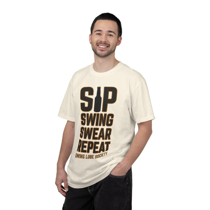 Sip Swing Swear Repeat T‑Shirt — Swing Lube Society Signature Apparel