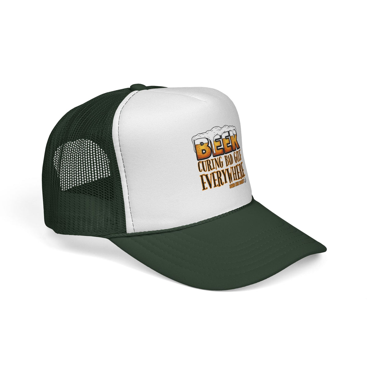 Beer Curing Bad Golf Everywhere Trucker Cap — Swing Lube Society Headwear