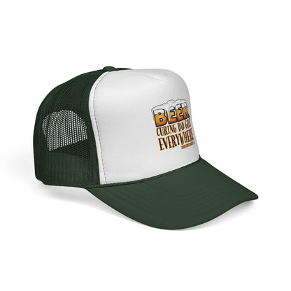 Beer Curing Bad Golf Everywhere Trucker Cap — Swing Lube Society Headwear