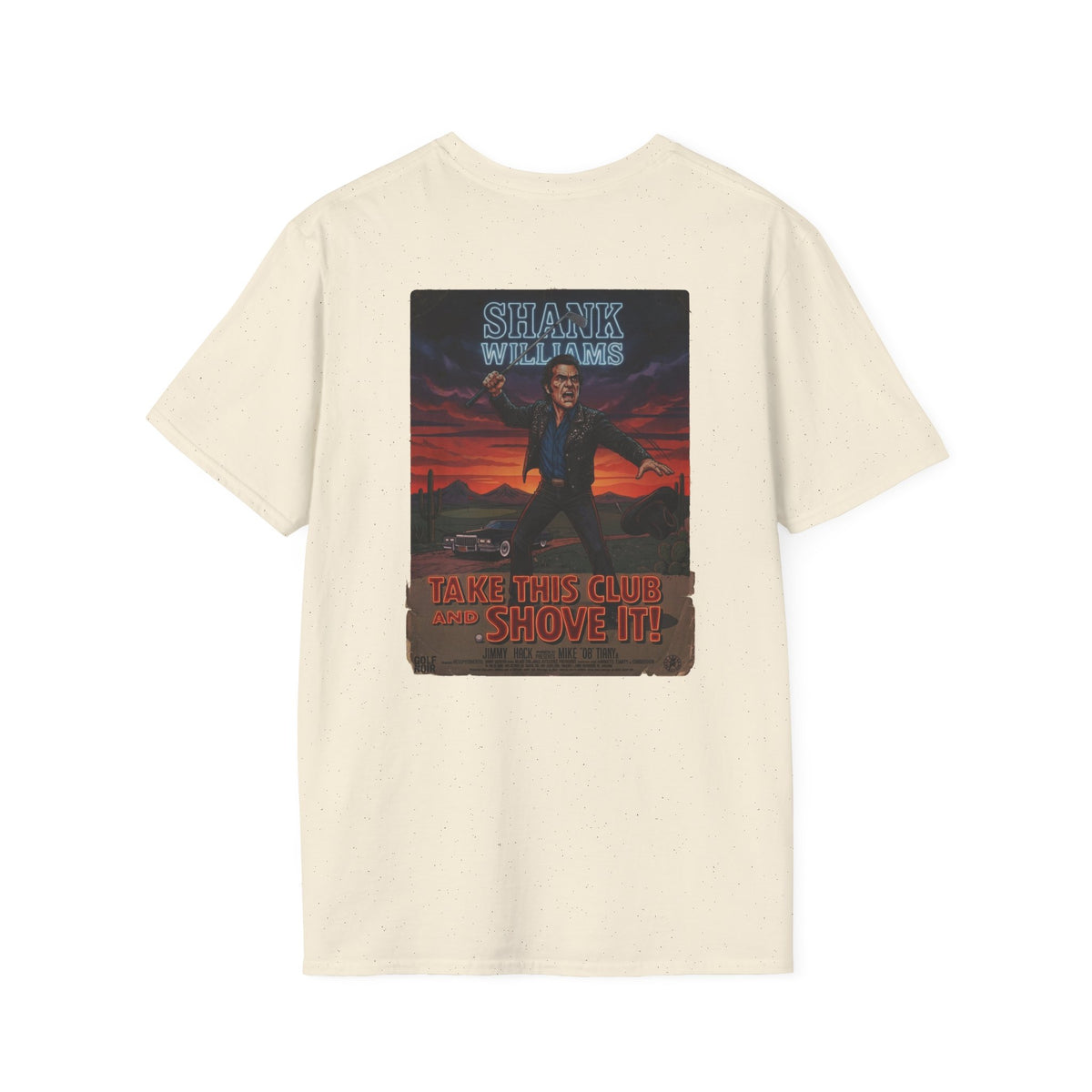 TAKE THIS CLUB AND SHOVE IT! Golf Noir T-Shirt - Starring SHANK WILLIAMS