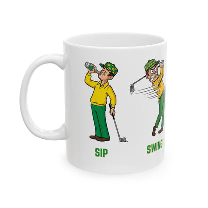 Sip, Swing, Swear, Repeat Golf Mug – Swing Lube Society All World Accessories