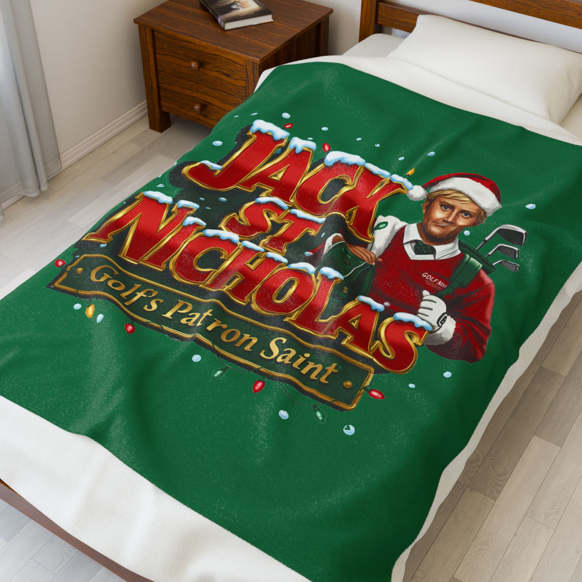 JACK ST. NICHOLAS Golf Plush Blanket - Golf's Patron Saint