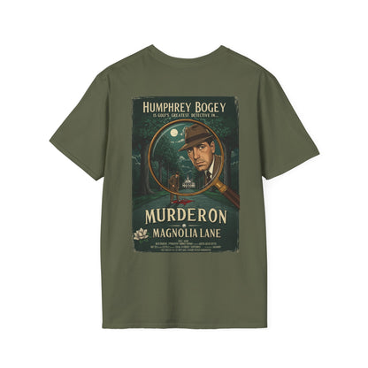 MURDER ON MAGNOLIA LANE T-Shirt - Starring HUMPHREY BOGEY- Golf Noir Signature Apparel