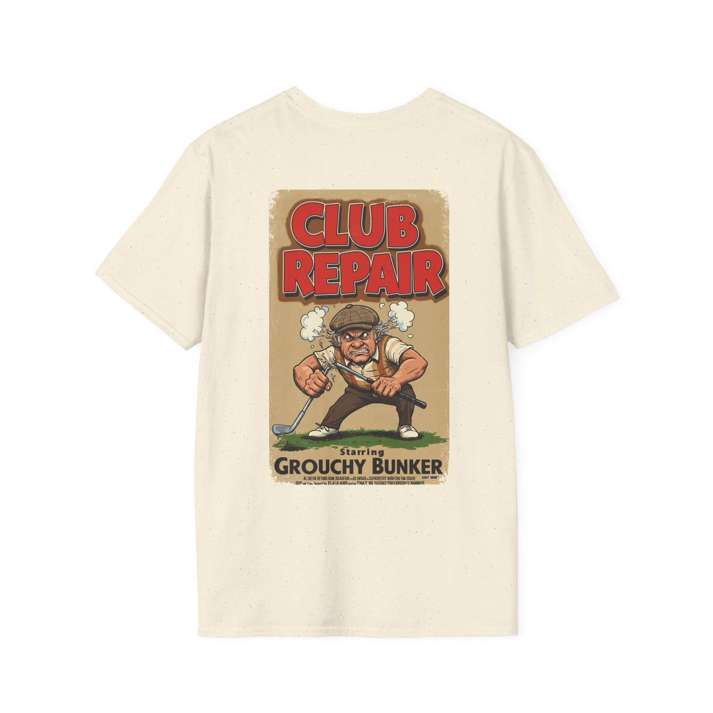 CLUB REPAIR T-Shirt - Starring GROUCHY BUNKER- Golf Noir Signature Apparel