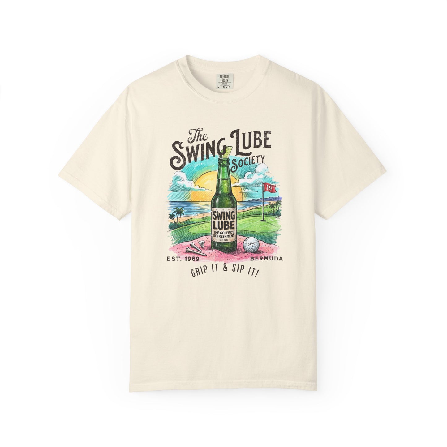 Grip It & Sip It T-Shirt 1 — Swing Lube Society Signature Apparel