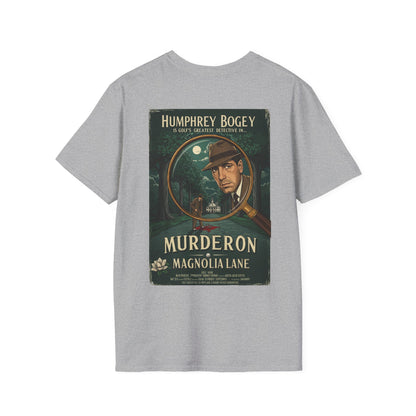 MURDER ON MAGNOLIA LANE T-Shirt - Starring HUMPHREY BOGEY- Golf Noir Signature Apparel