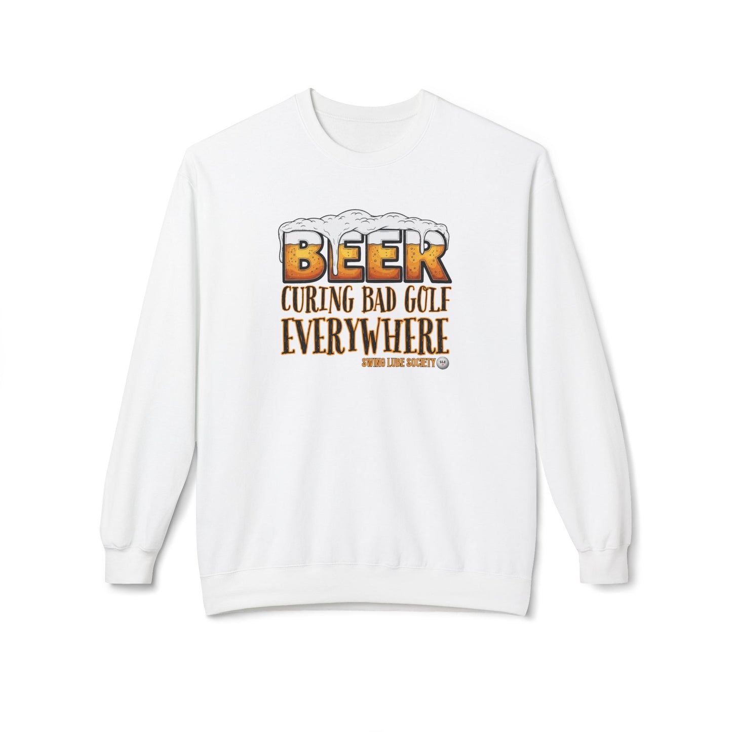 Beer Curing Bad Golf Crewneck Sweatshirt - Swing Lube Society Signature Apparel